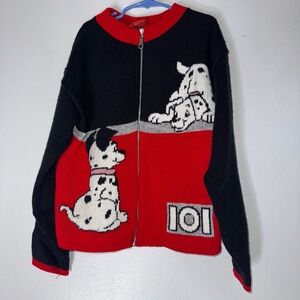 vintage disney‎ 101 dalmatians Full Zip Sweater Kids Size 14